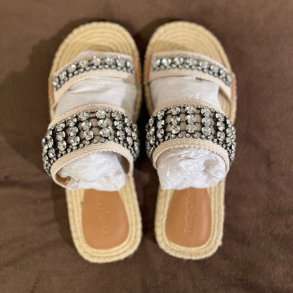 Authentic See by Chloe Rhinestone Espadrille Sandals - Picture 5 of 7